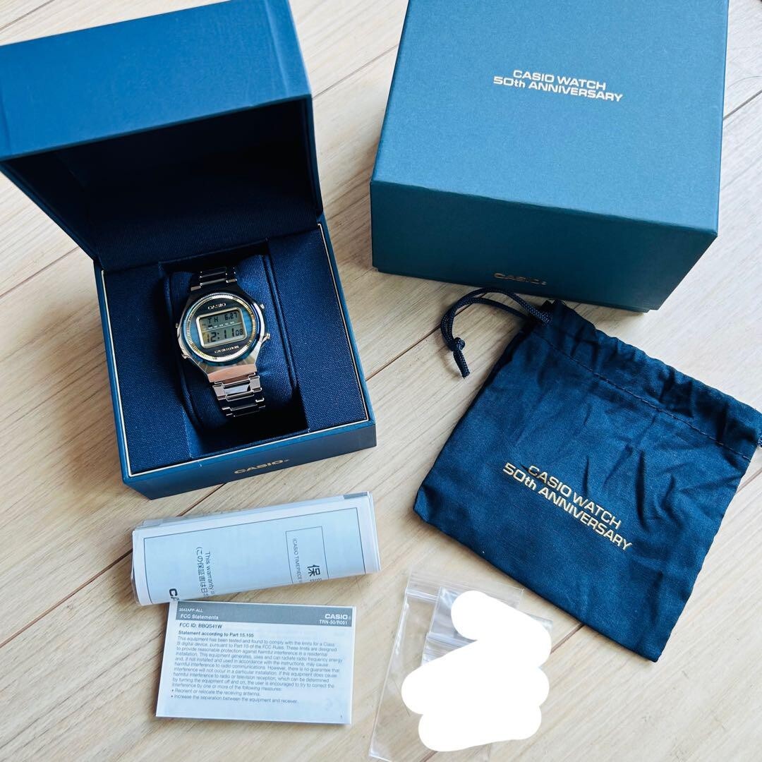 Pre-owned Casio Trn-50ss-2ajr Watch 50th Anniversary Tron Quartz Men's Watch Box Jpn