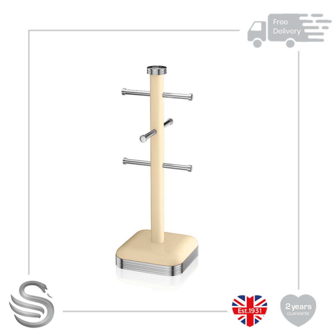 Swan Retro Six Cup Mug Tree Weighted Base Kitchen Storage Stainless Steel Chrome Ebay