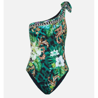 NWT- Camilla 'Sing My Song' One-Shoulder One-Piece Swimsuit, Multicolor - Small