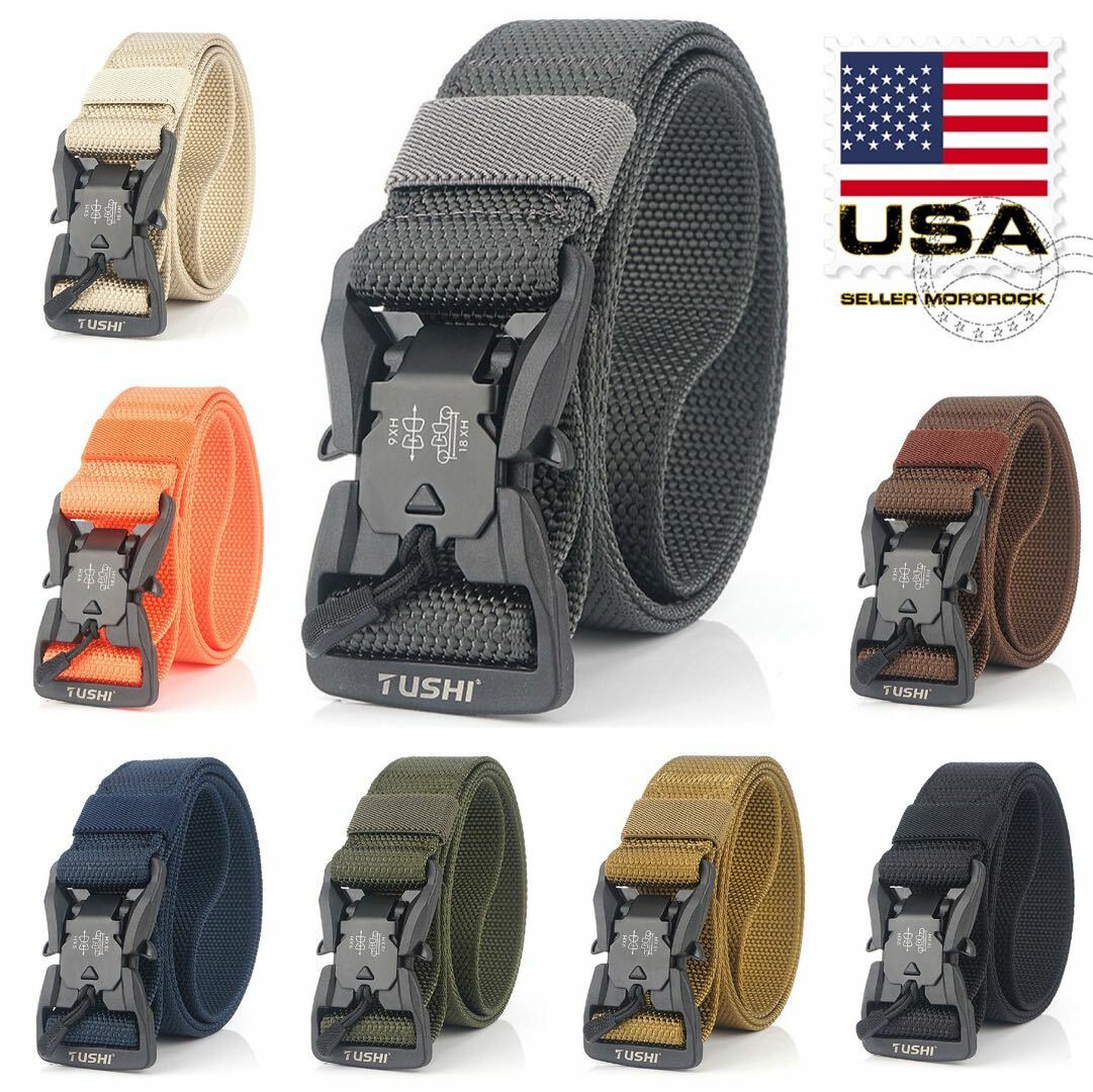 8 Colors Magnetic Tactical Belt Quick Release Buckle Nylon Fashion Adjustable 