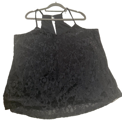 B Collection Black Singlet Tank - Velvet Burnout Look 16