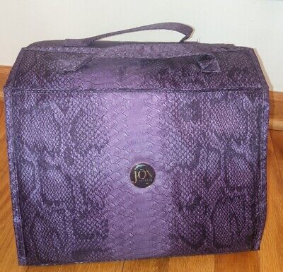 Joy Mangano New York Better Beauty Toiletry Cosmetic Case Travel Bag Purple XL
