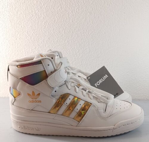 Adidas Forum 84 High Top Men's Sneakers White Metallic Gold Adidas Forum 84 High Top Men's Sneakers White Metallic Gold