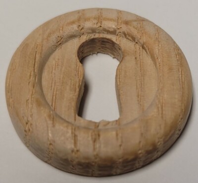 1-1/16" Diameter Walnut & Oak Wood Grain Small Keyhole Cover antique vintage loc