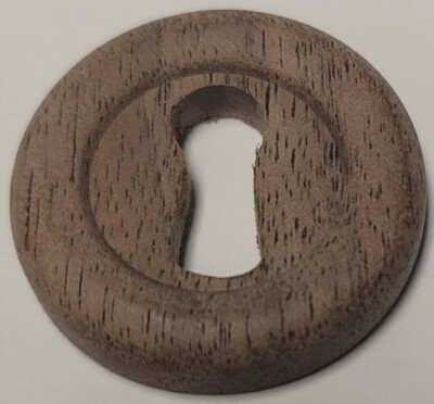 1-1/16" Diameter Walnut & Oak Wood Grain Small Keyhole Cover antique vintage loc