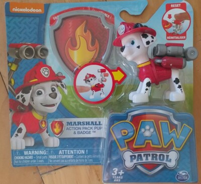 NICKELODEON  PAW PATROL - MARSHALL ACTION PACK PUP & BADGE BRAND NEW SEALED