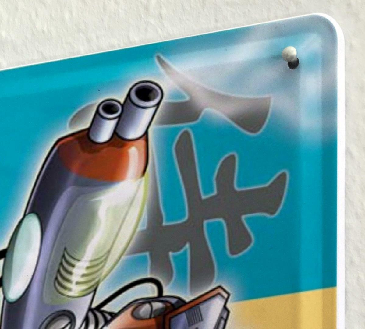 Tin Sign Funny Cartoon Manga Japan robot