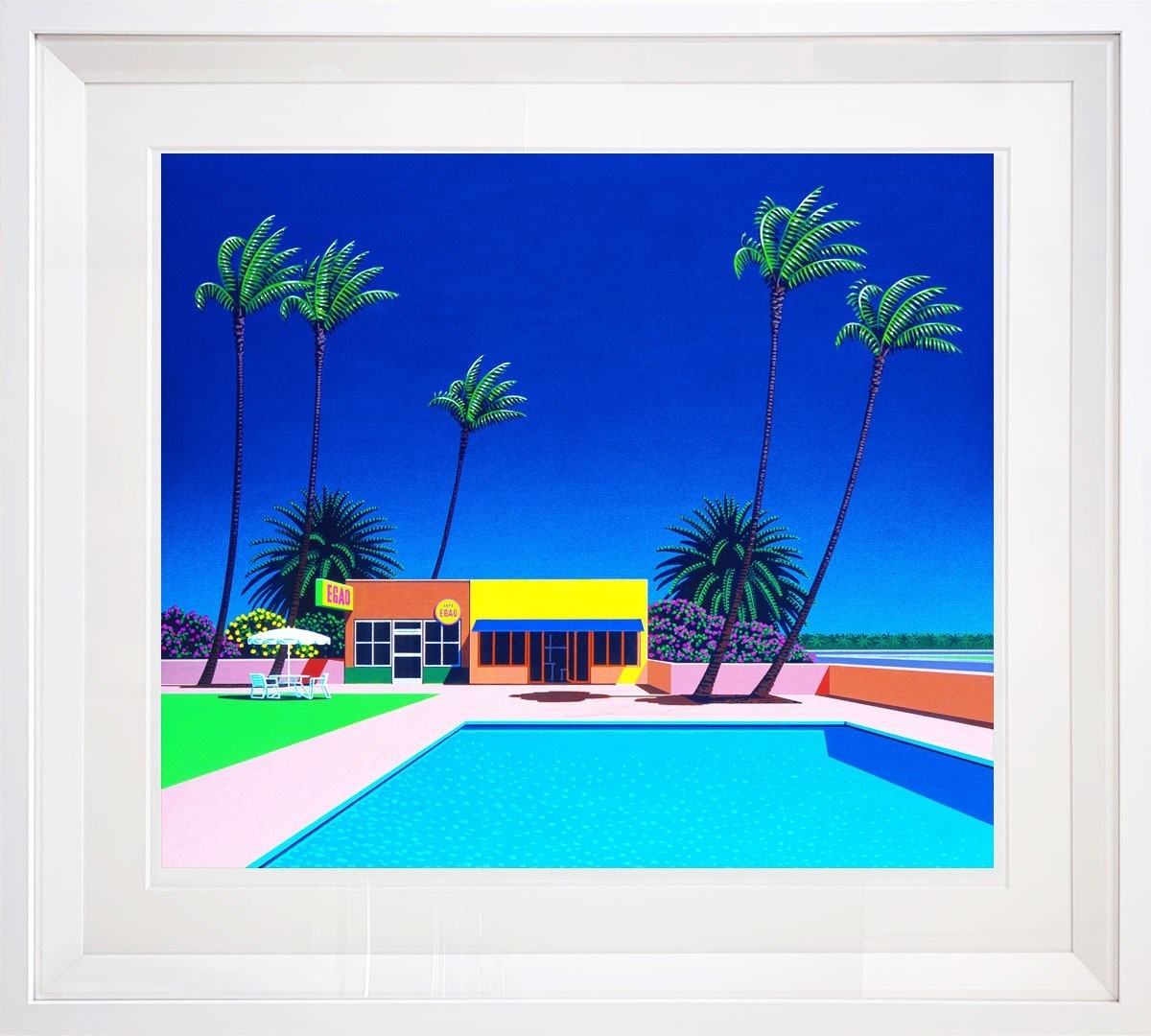 HIROSHI NAGAI "City Vibes, Coastal Tides II" Giclee Print Signed Framed ED100