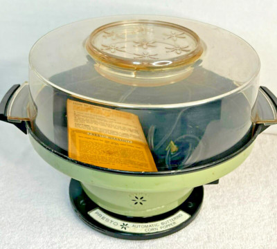 Vintage Presto automatic buttering popcorn maker Avocado PE14A  Complete Works