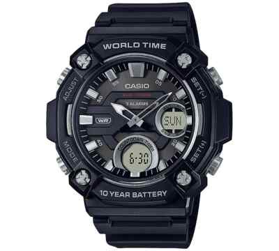 Casio AEQ120W-1A Men's Analog & Digital Black Watch