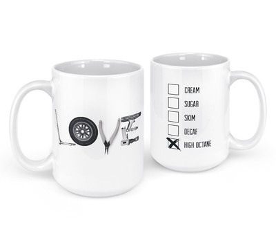 LOVE Tools Funny Coffee Mug 15 oz Mechanic Classic Car Guy Gifts for Dad Grampa