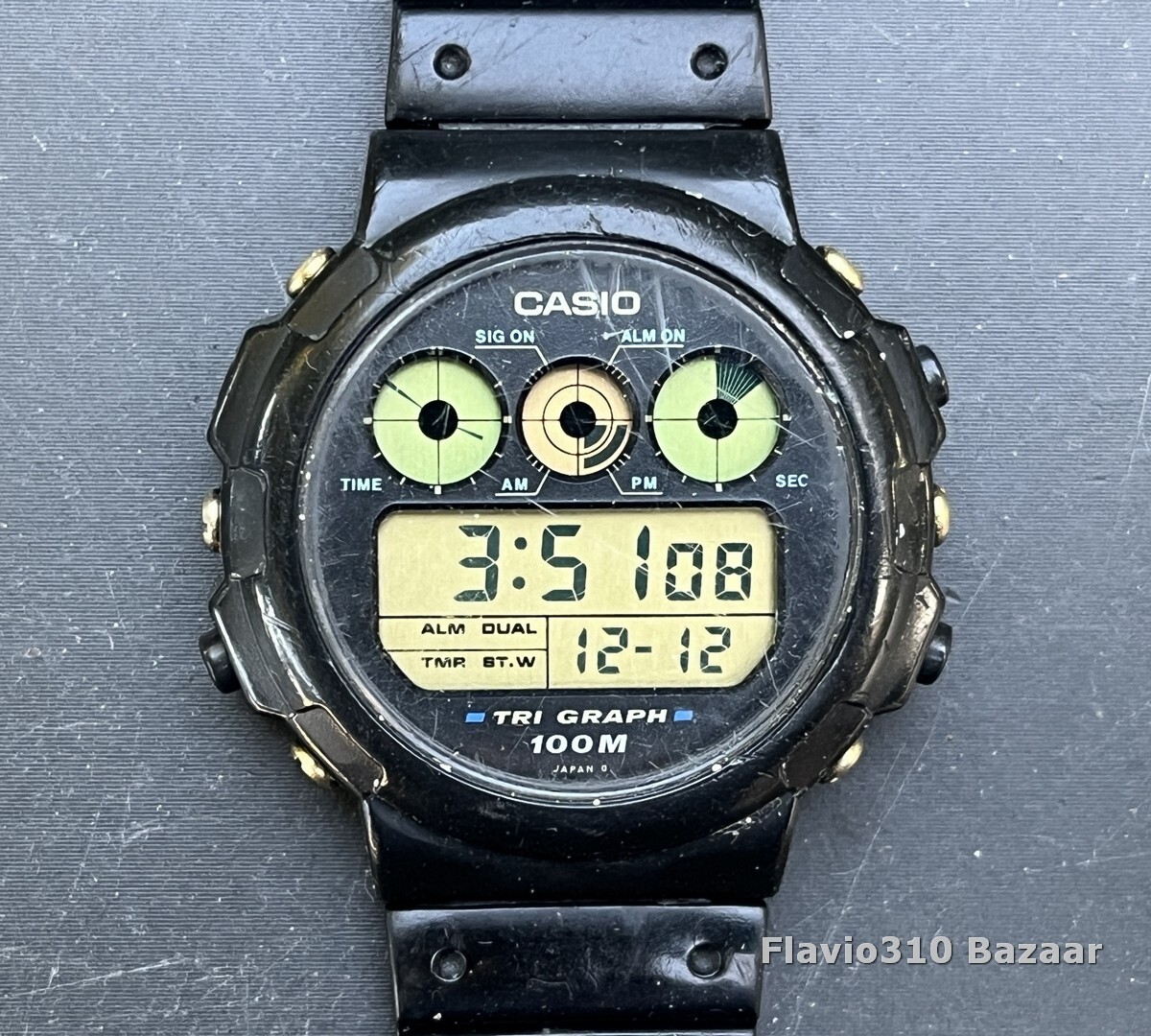 All Original 1988 CASIO TGW-10 (827) Tri Graph Korea T 40mm