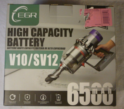 EGR  Dyson High Capacity Battery Compatible W/ V10/V12  + filters 6500 mAh NIB C