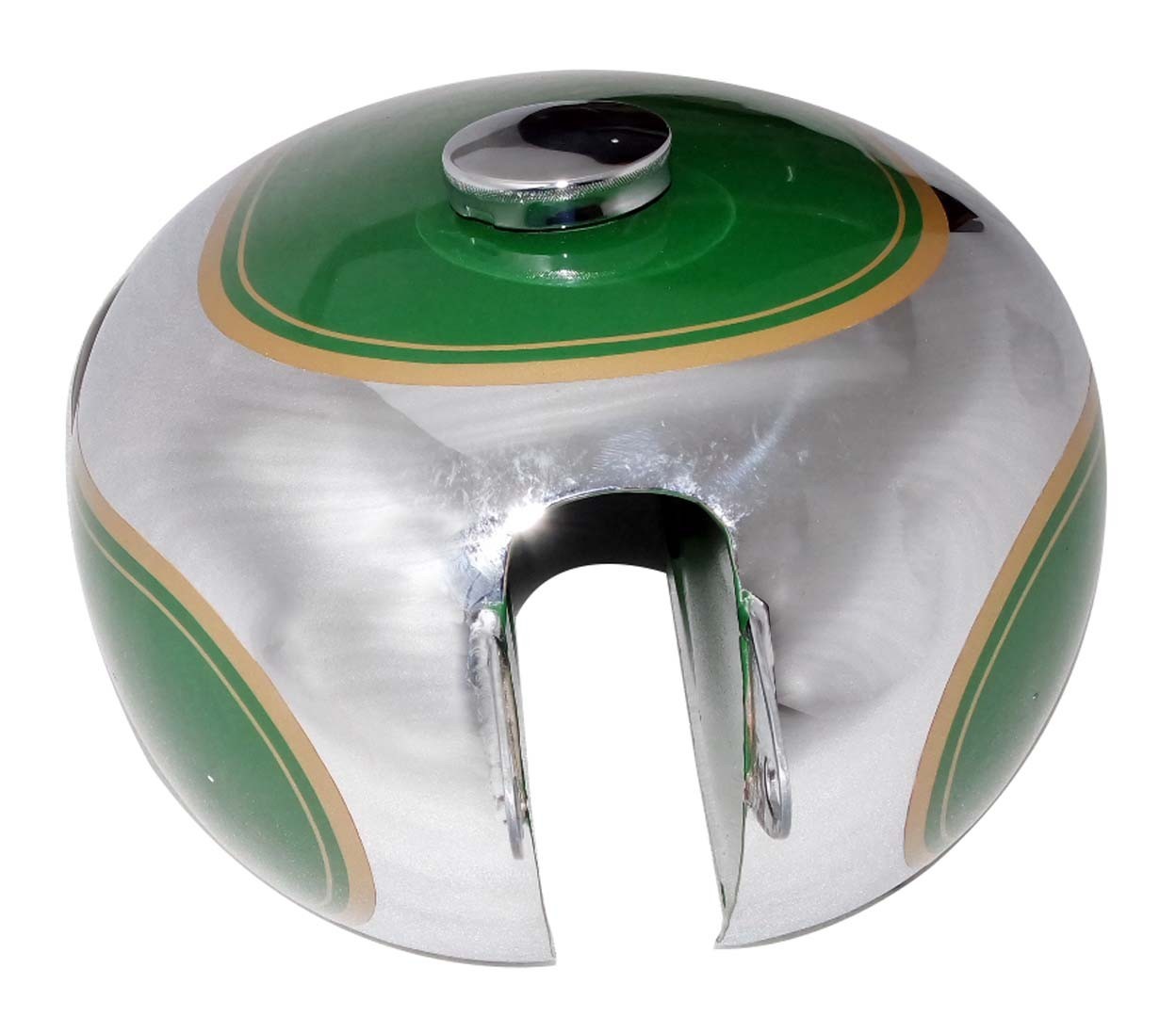 BSA B31 B33 Plunger Model Green & Chrome fuel petrol tank With Cap Tap & Knee pad
