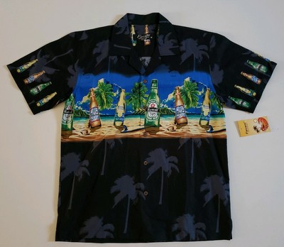 Favant, Hawaii/Aloha/Hang Loose Beer Bottles Button Down Collared Shirt! New!