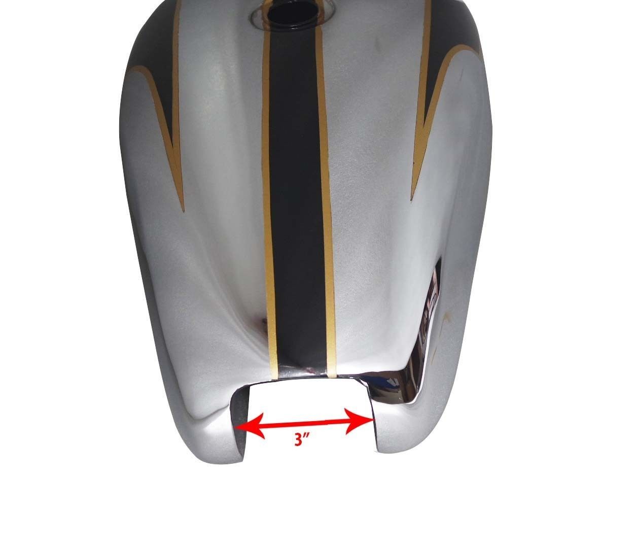 Thin Tripe Black Chrome Fits Triumph T140 Bonneville Petrol Fuel Tank 