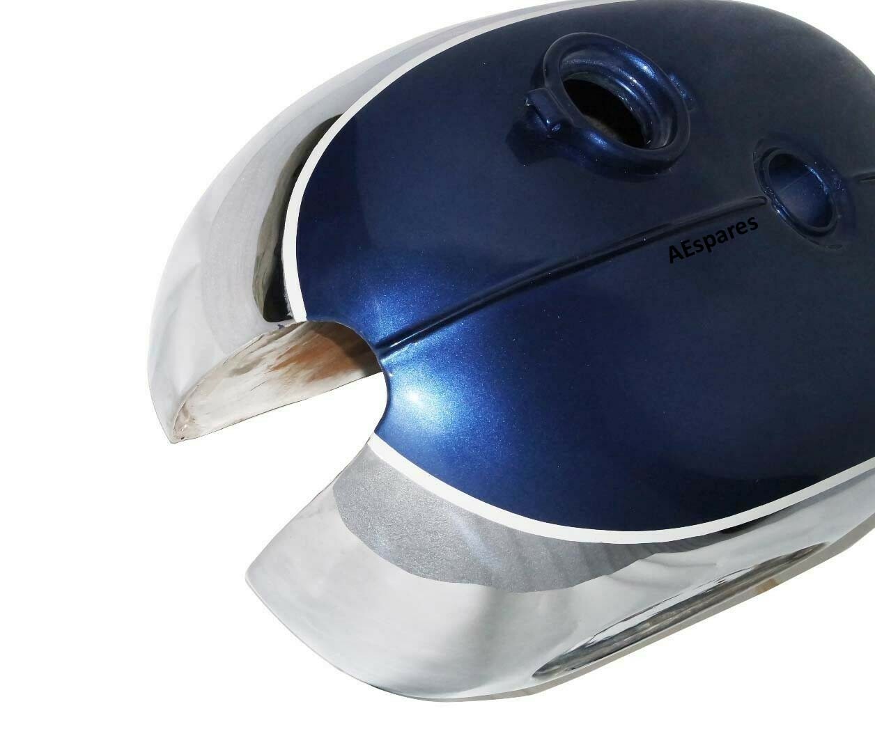 BSA A65 THUNDERBOLT BLUE PAINTED CHROME PETROL GAS FUEL TANK  