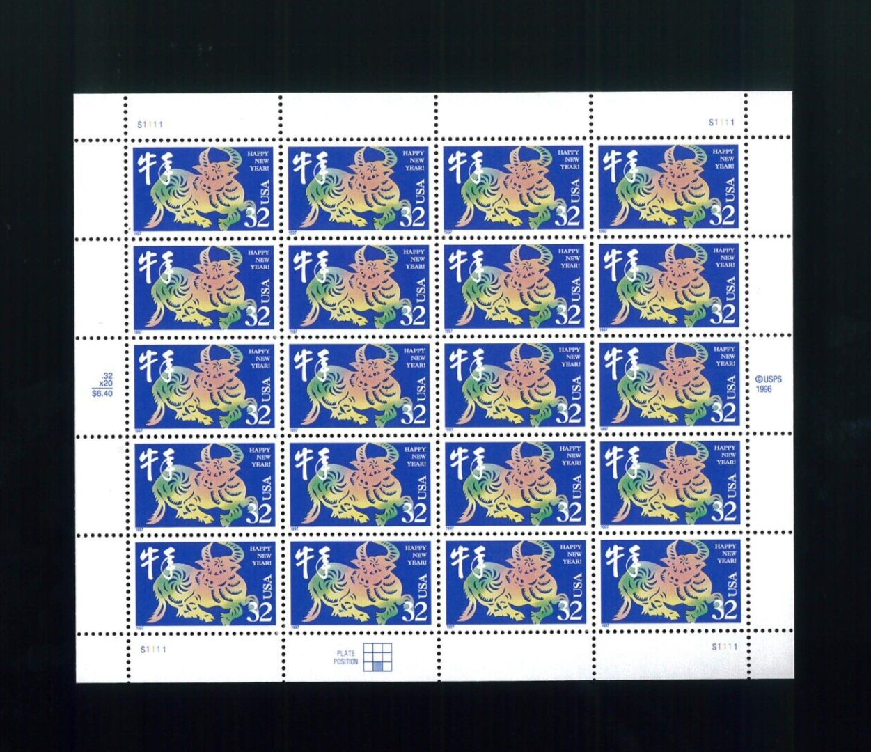 Nyan様 Sc # 3120 ~ 32 cent Lunar New Year Issue, Year of the Ox