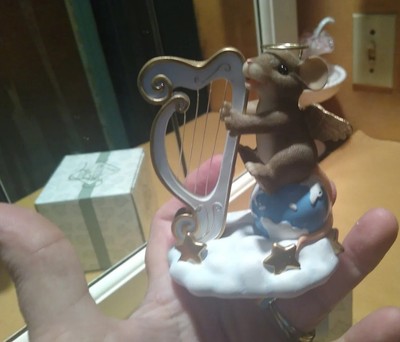 Fitz & Floyd Charming Tails ''Harp The Herald Angels Sings'' Resin  Figurine