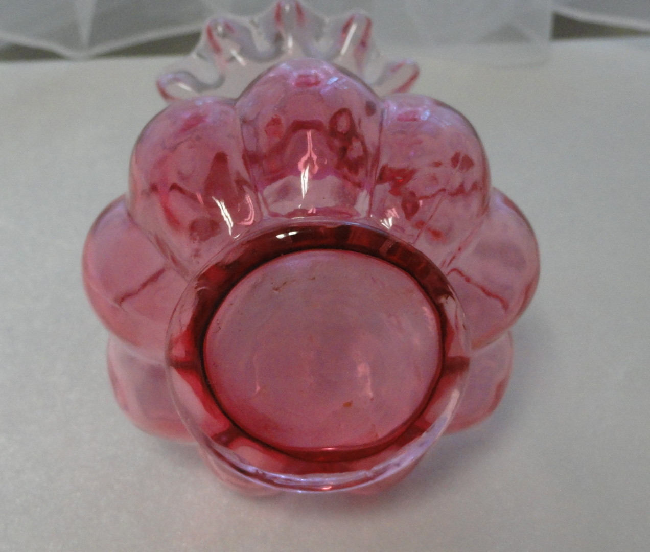 Vintage ANTIQUE Hand Blown CRANBERRY Art Glass Small 4 3/4
