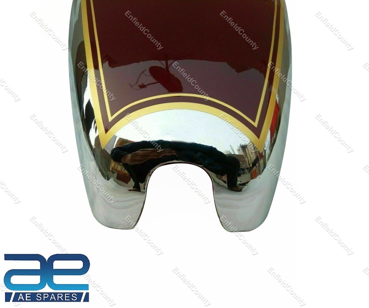 For Royal Enfield J,G Models 1946 Chrome & Red Painted Gas Fuel Petrol Tank  