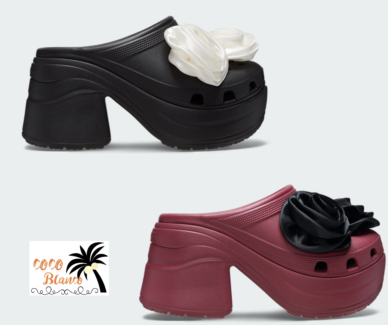 Crocs ブラック Siren Rosette クロッグ Crocs SIREN ROSETTE CLOG Black Beetroot Size M4/W6-M9/W11
