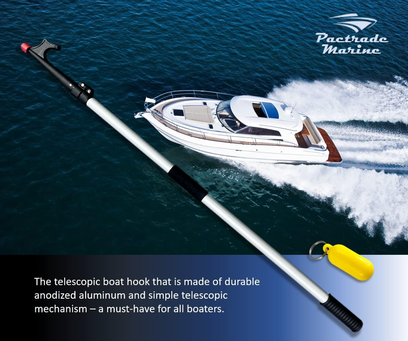 Anodized Aluminum Telescopic Kayak Boat Hook Dock Docking Extend Sections Adjust