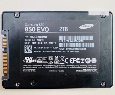 2TB SAMSUNG 850 EVO 2 TB SSD 2.5'' SATA III 2,5 Zoll Solid State Drive MZ-75E2T0