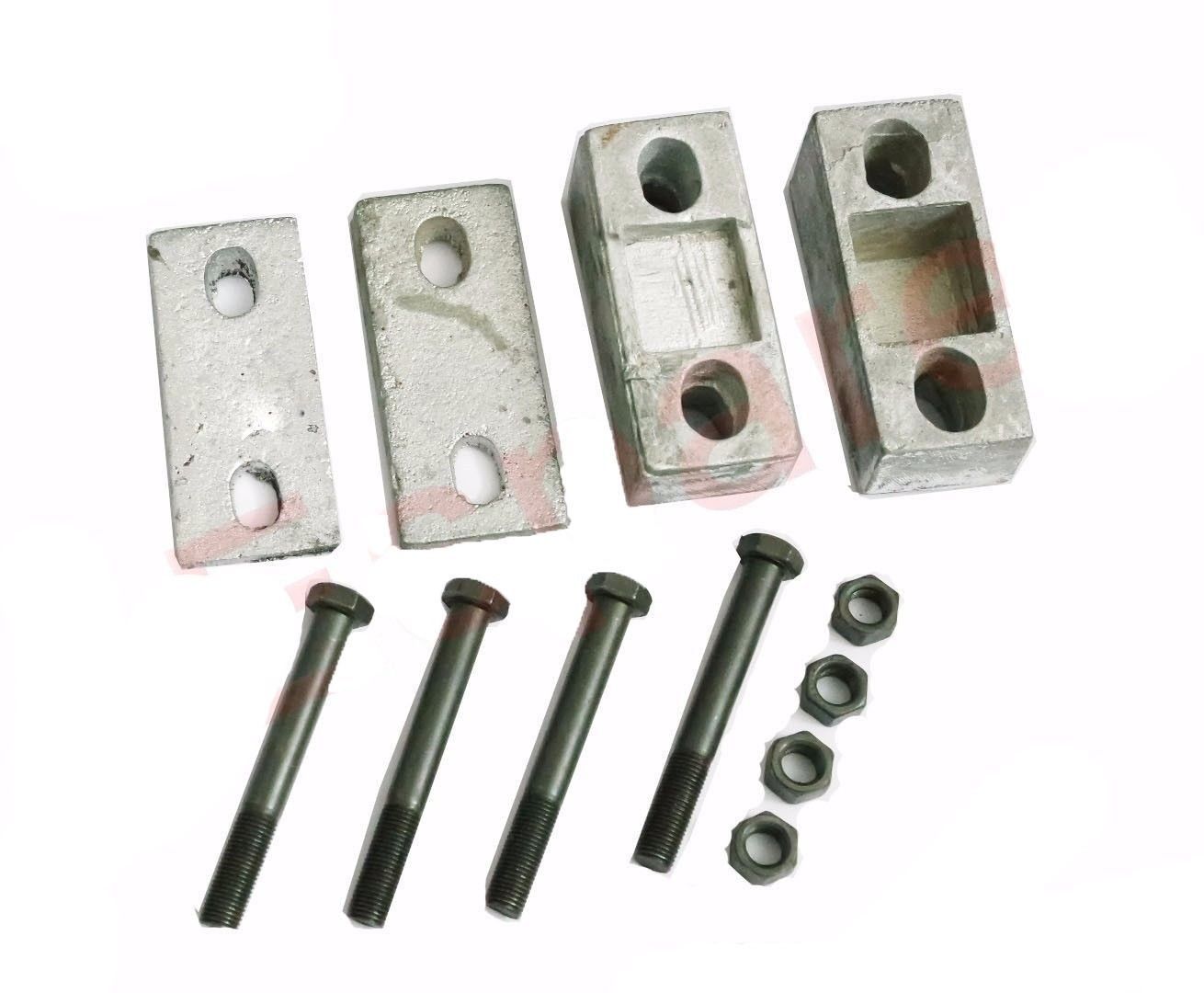 Engine Rear Support Cross Member Upper & Lower Wedge+Bolts For Willys Jeeps 
