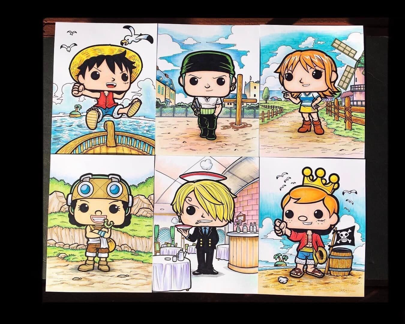 （人気）ONE PIECE イラスト黒フレーム付き　2013 One Piece Pirates