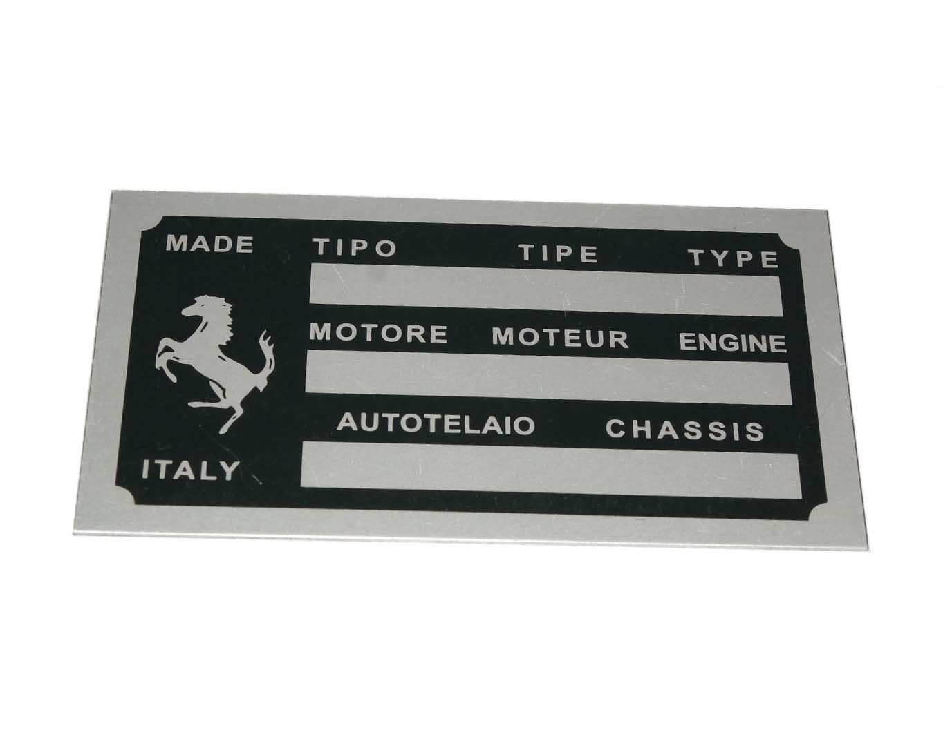 New VIN Chassis Number Plate Alloy Made For Vintage Ferrari Car 