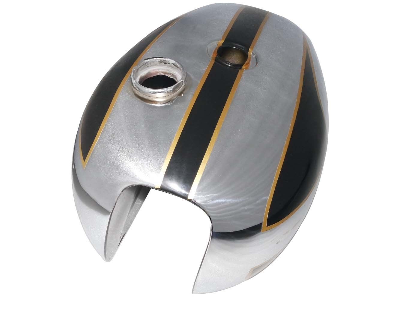 Thin Tripe Black Chrome Fits Triumph T140 Bonneville Petrol Fuel Tank 