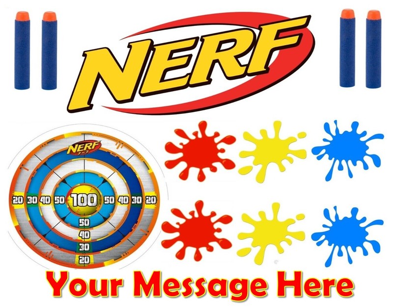 Nerf Party Edible Cake Topper Frosting Sheet Quarter Half - nerf party edible cake topper frosting baking accs cake decorating roblox 7 5 round edible cake topper Nerf Party Edible Cake Topper Frosting Sheet Quarter Half - baking accs cake decorating roblox 7 5 round edible cake topper