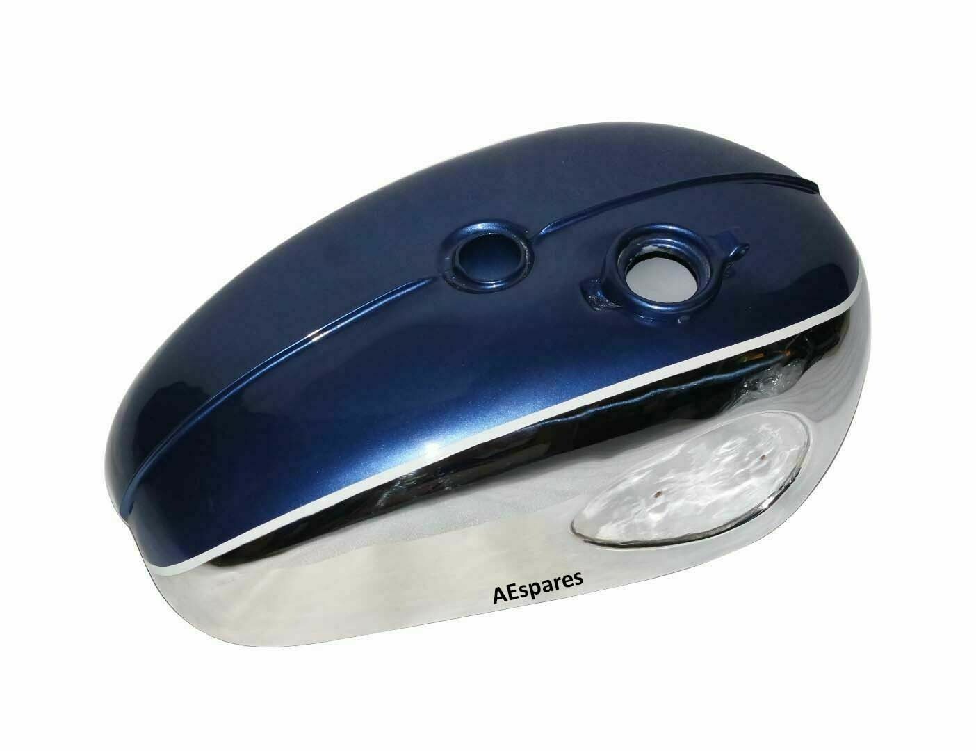 BSA A65 THUNDERBOLT BLUE PAINTED CHROME PETROL GAS FUEL TANK  