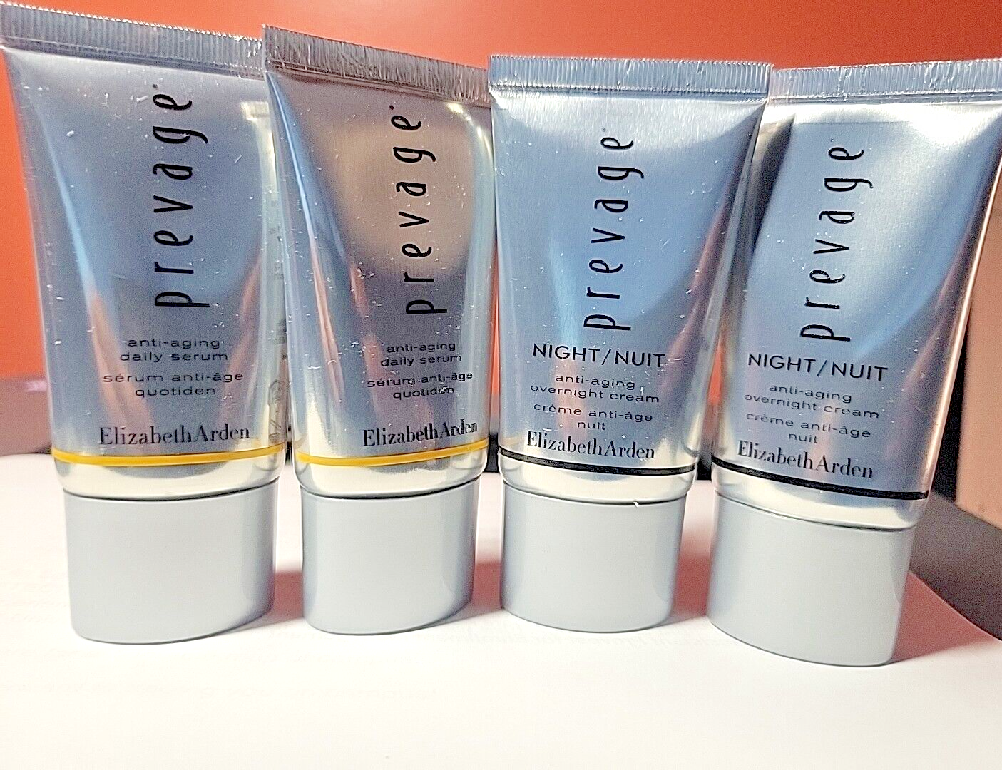 Elizabeth Arden PREVAGE Anti-Aging (2) DAY & (2) NIGHT Creams 0.5oz Each Tube