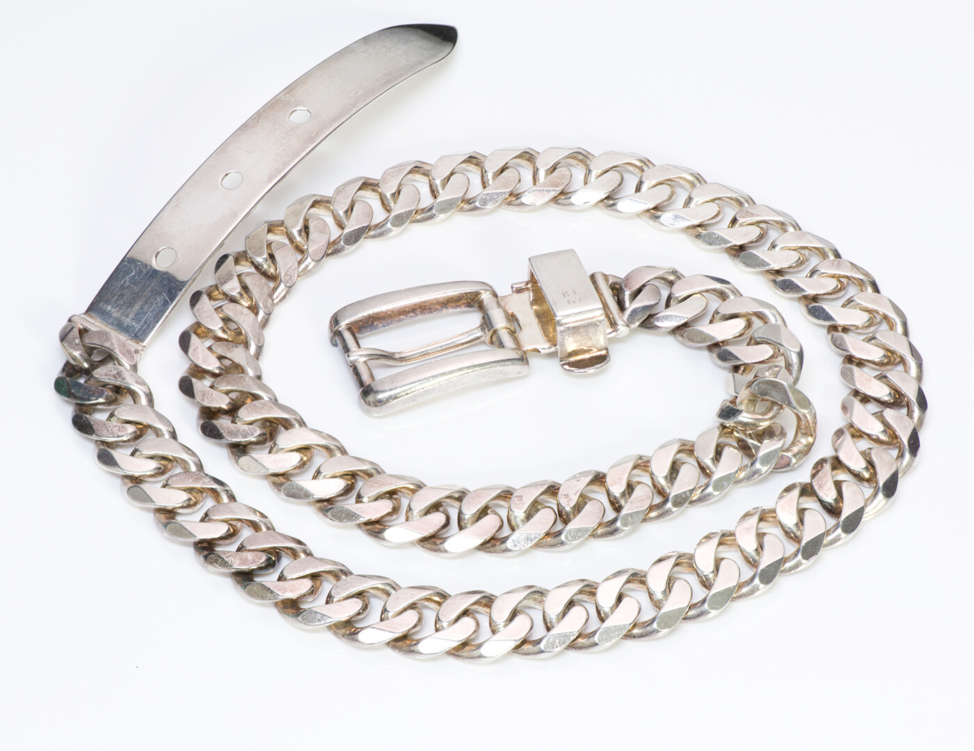Vintage Ralph Lauren Sterling Silver Chain Buckle Belt | eBay