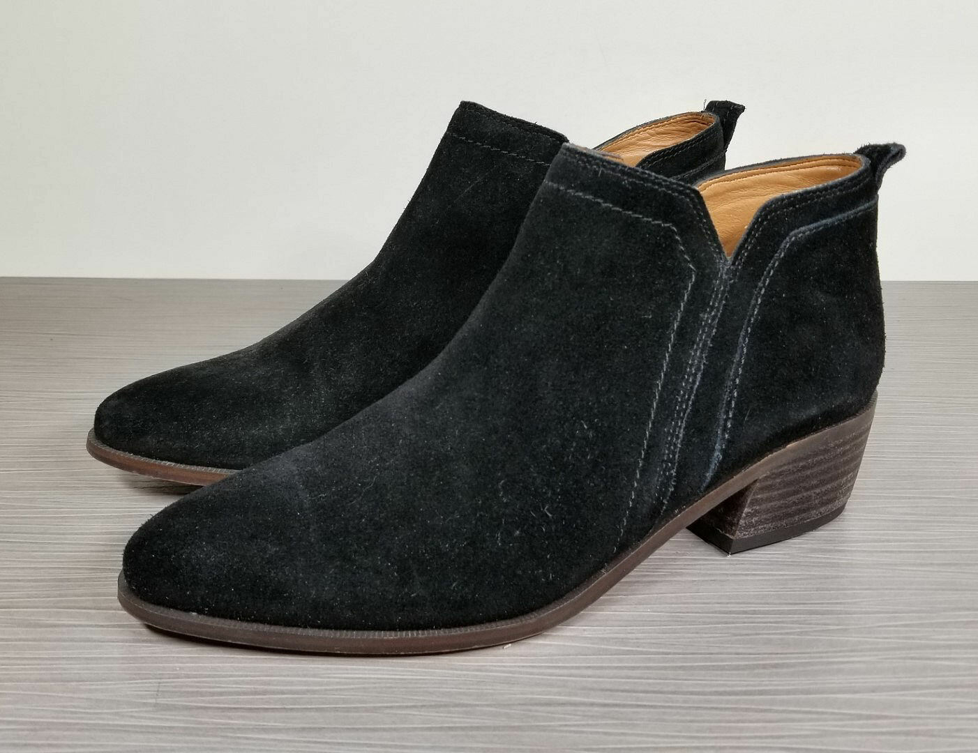 Franco Sarto Paivley Bootie, Black Suede, Womens Size 7