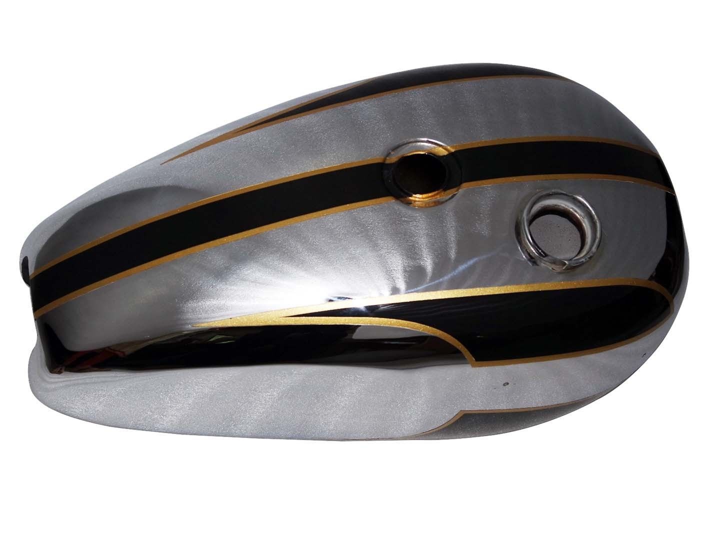 Thin Tripe Black Chrome Fits Triumph T140 Bonneville Petrol Fuel Tank 