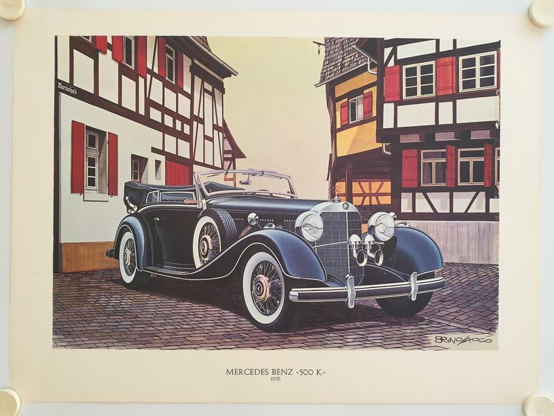 Affiche Automobile Collection Mercedes Benz 500 K - Bruno Acco