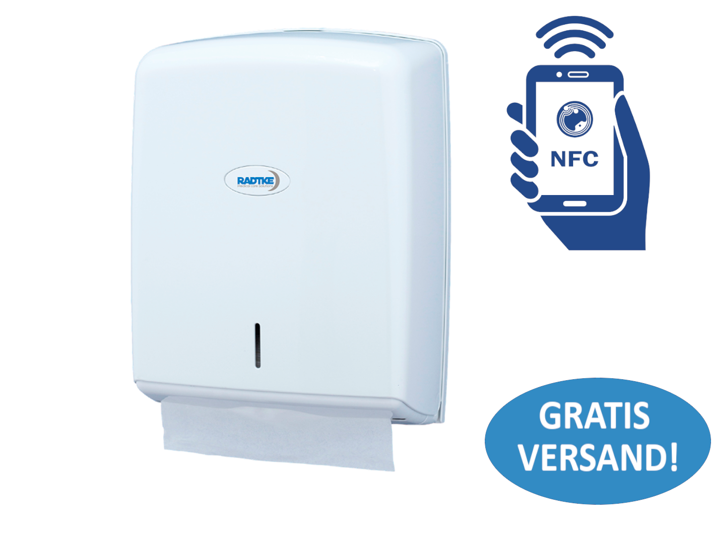 Falthandtuchspender, Papierspender, Handtuchspender, Papierhandtuchspender, weiß