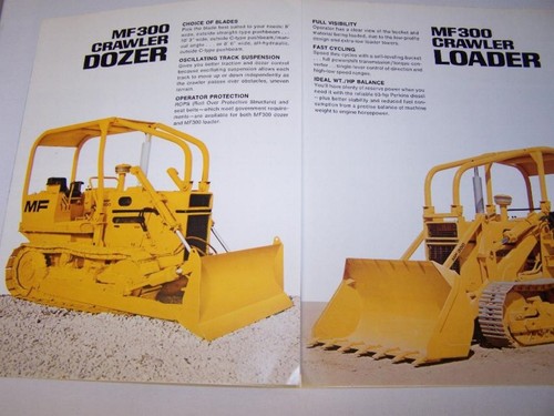 MASSEY FERGUSON MF 300 CRAWLER DOZER CRAWLER LOADER ORIGNAL COLOR SALES BROCHURE