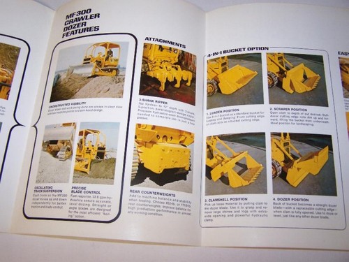 MASSEY FERGUSON MF 300 CRAWLER DOZER CRAWLER LOADER ORIGNAL COLOR SALES BROCHURE