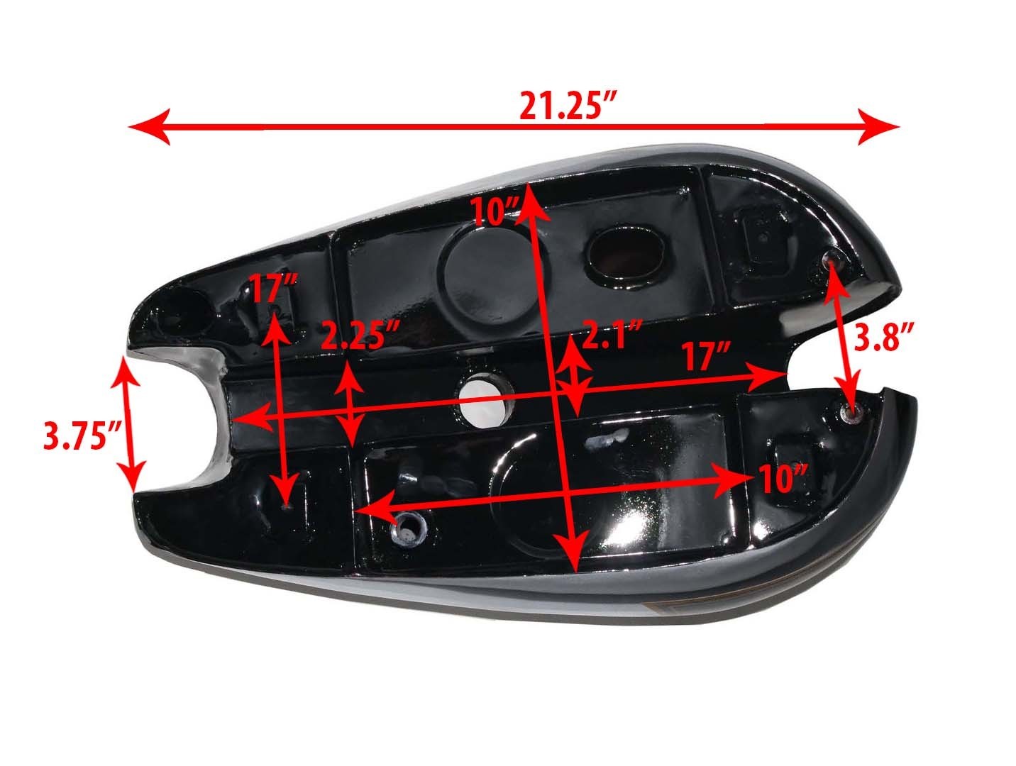 Ariel Square Four 4F Red Hunter Petrol Gas Fuel Tank Black Painted Chrome 