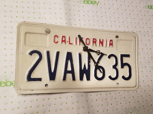 Genuine California License Plate Analog Clock with AA battery Included Travel