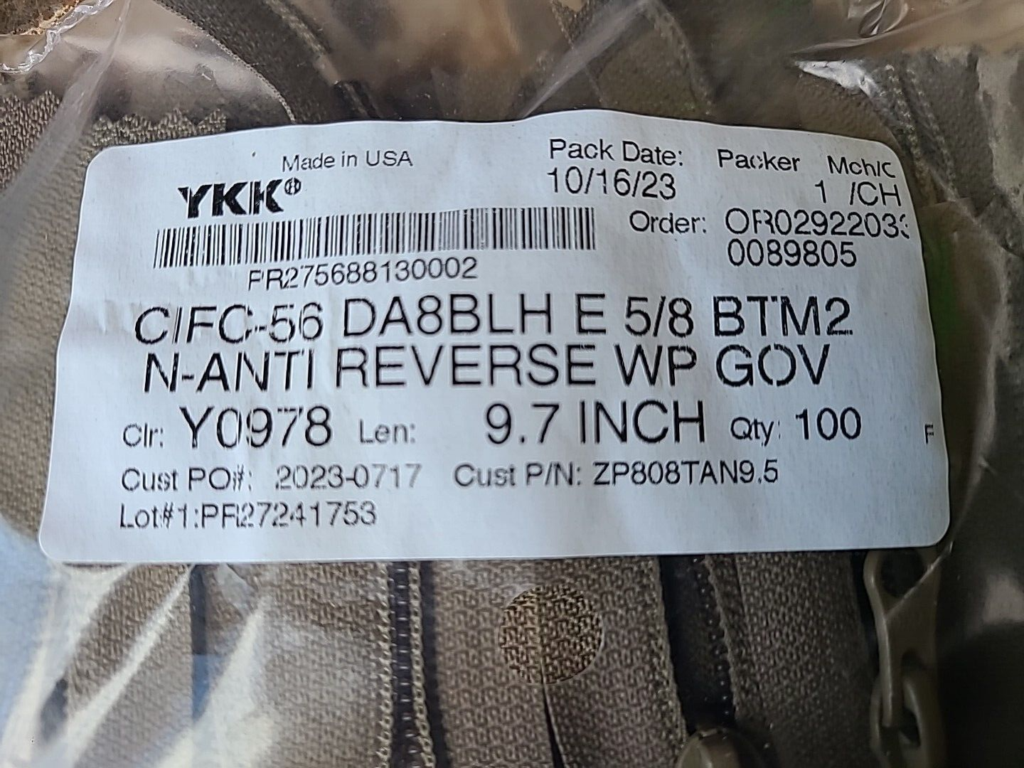 100 Pack) YKK CIFC-56 DA8BLH E 5/8 BTM2 N-ANTI REVERSE WP 100 Pack) YKK CIFC-56 DA8BLH E 5/8 BTM2 N-ANTI REVERSE WP