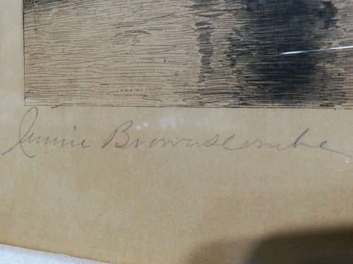 X large Original etching signed by Jennie browmscombe,h 32 1/4