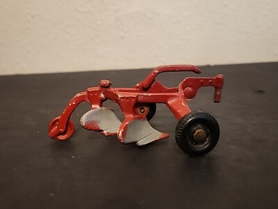 Vintage 1950's Hubley Farm Implement Plow 2 Row Free Ship