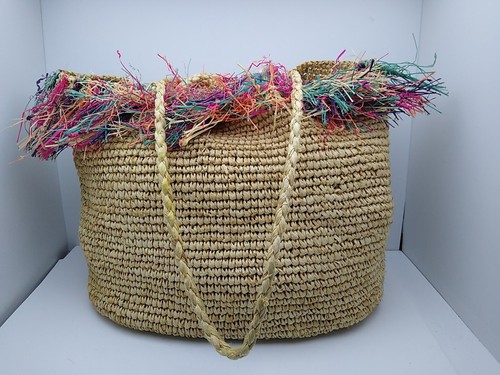 Buji Baja Bujibaja Shoulder Purse Straw Raffia Beach Bag Tan