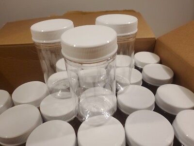 20 Pack 12oz Jumbo Spice Jar Refillable Clear Plastic Jars w White Lids-Crafting