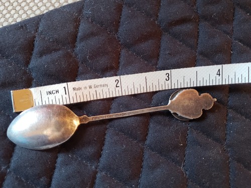 Vintage Sterling Enamel Canadian mountie souvenir demi spoon made Canada BM Co